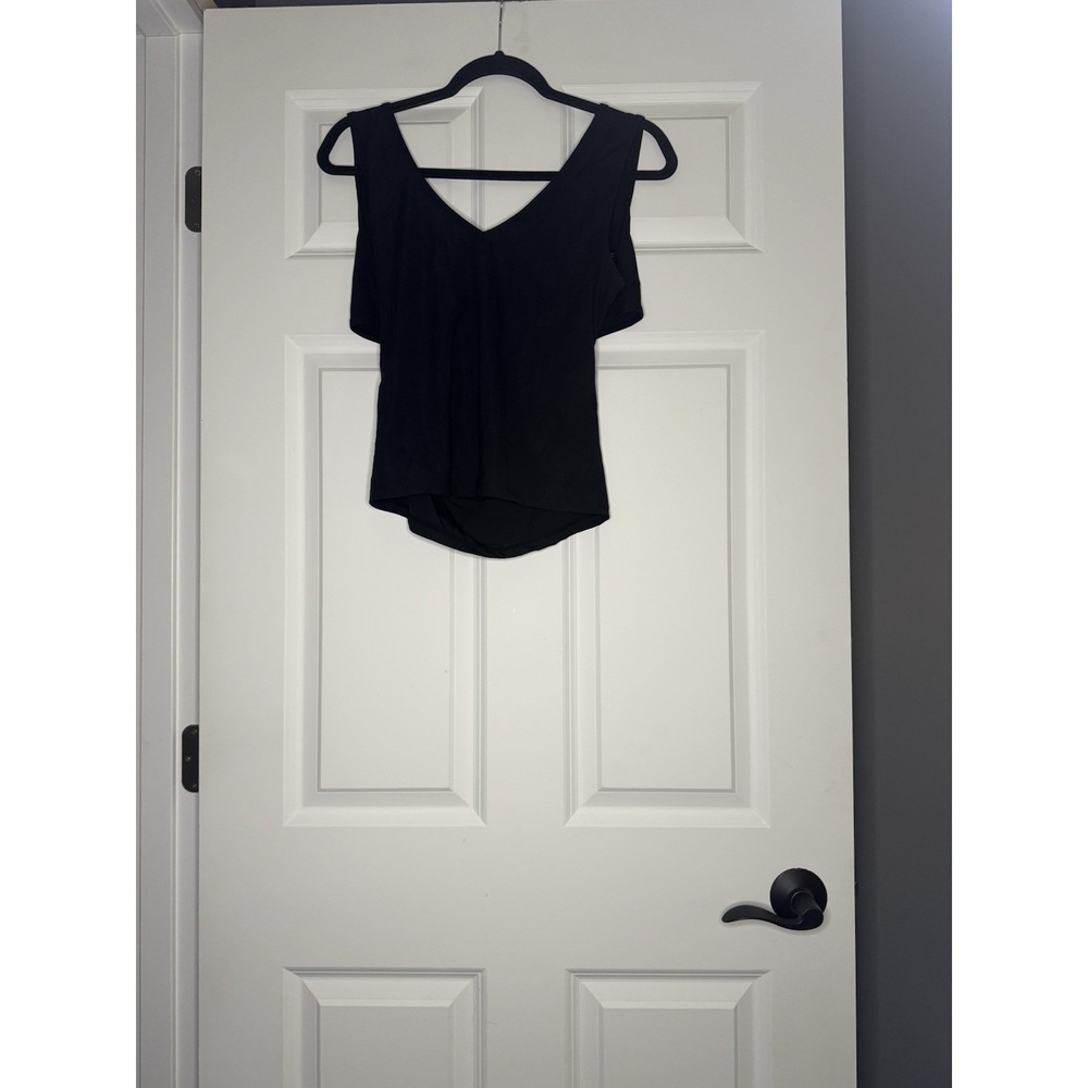 Zyia Active  Tank Top Criss Cross Cut Out Back Xl Black